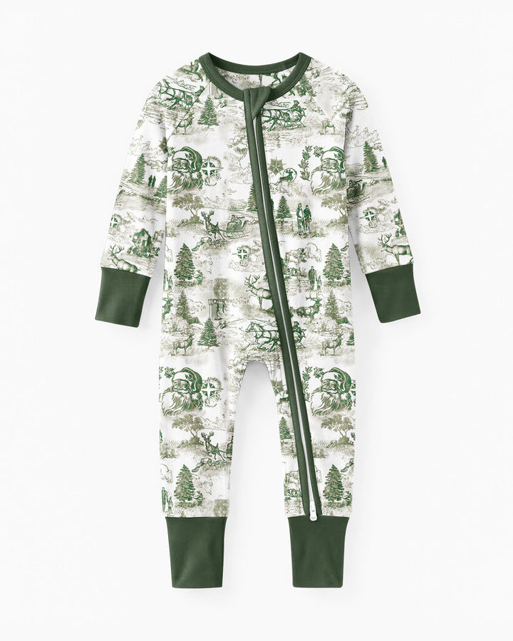 Merry Christmas Toile  Bamboo Convertible Zippy