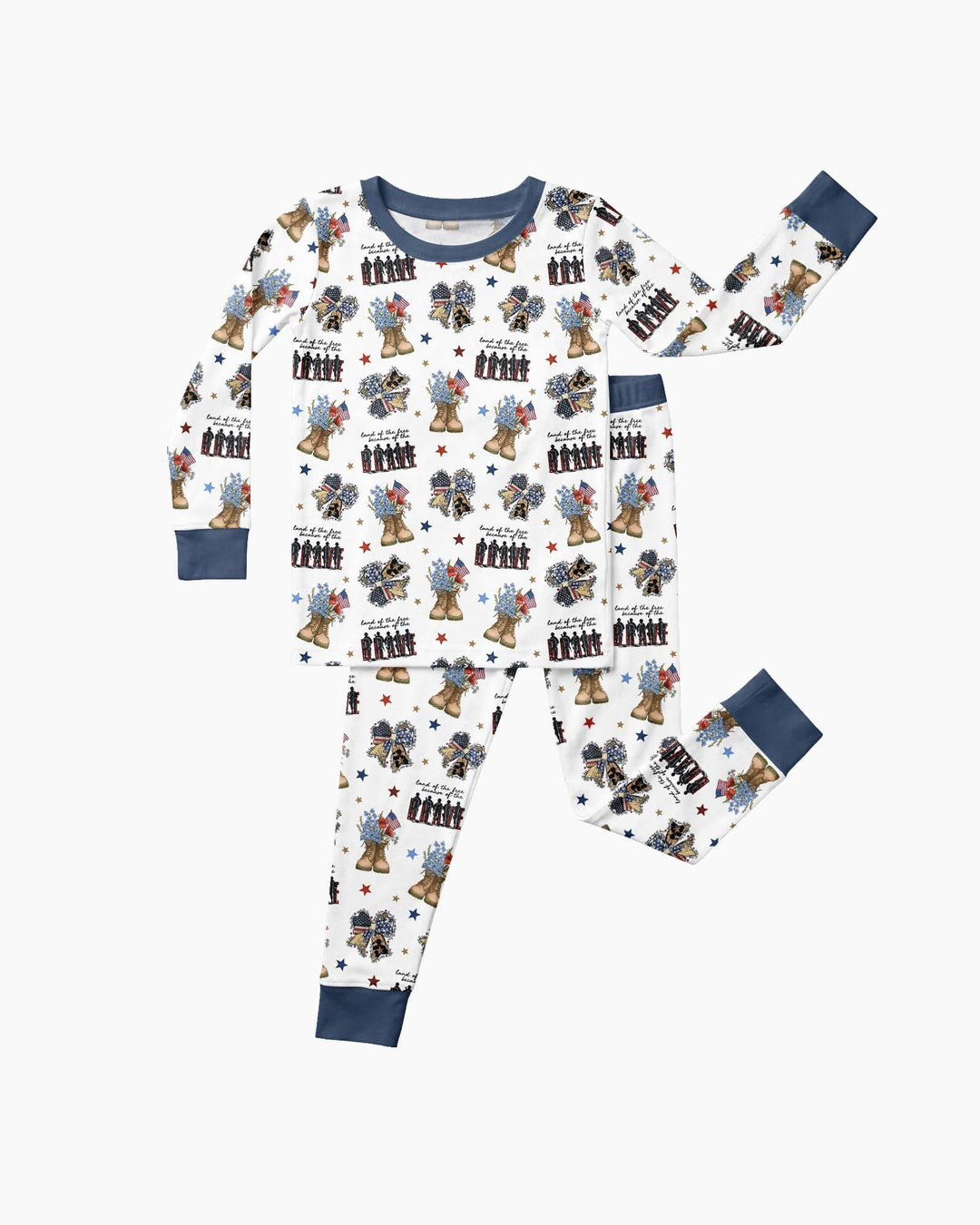 Honor the Brave Family Matching Bamboo Two Piece Long Sleeve Pajama Set