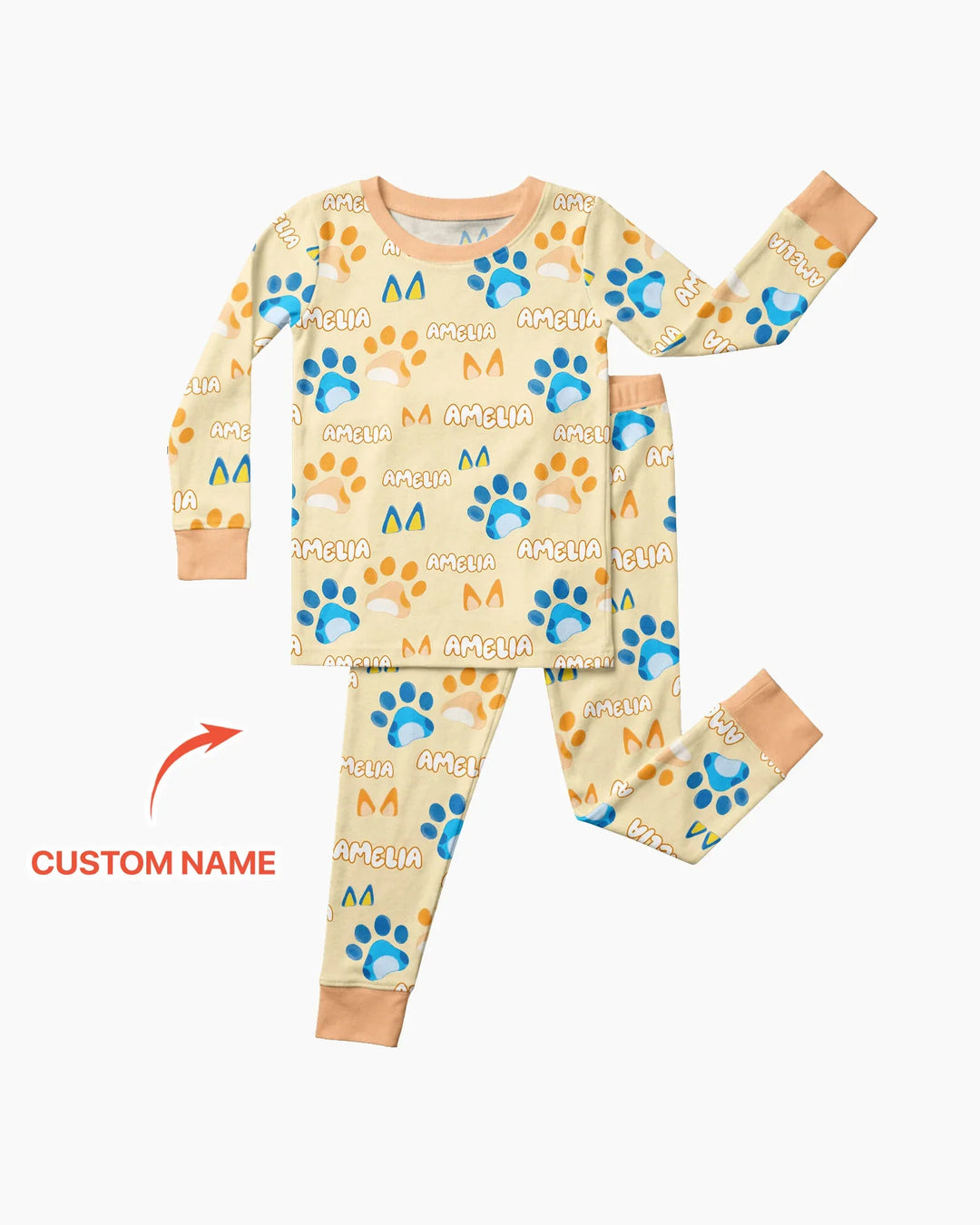 Conjunto de pijama de dos piezas de bambú con mangas largas, plantilla PERSONALIZADA