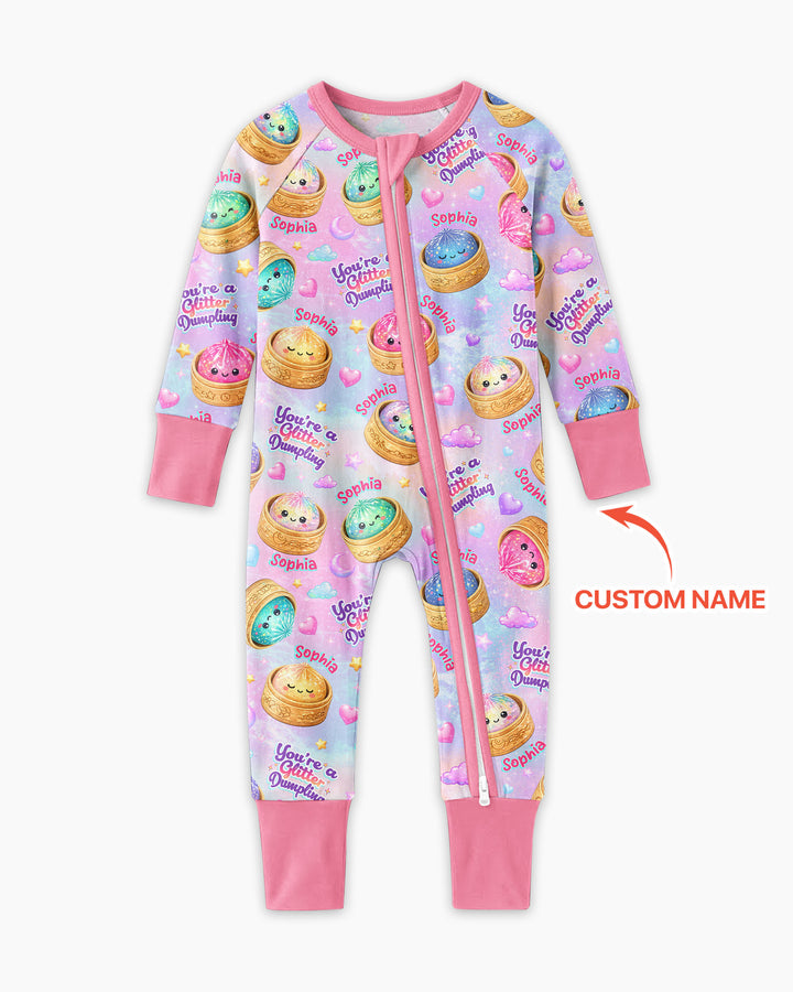 Custom Name You're A Glitter Dumpling Bamboo Convertible Zippy