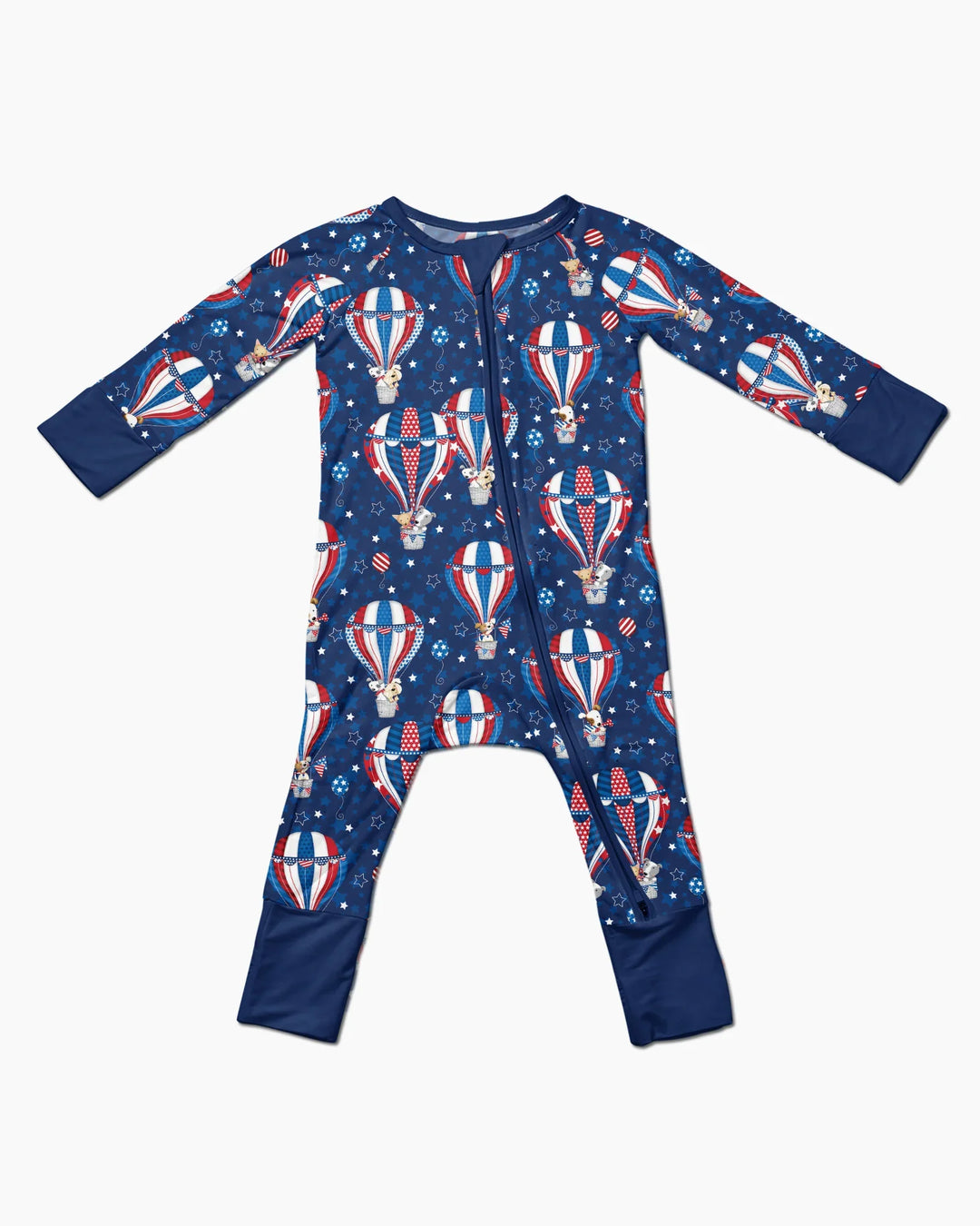Patriotic Pups in Hot Air Balloons Family Matching Bamboo Convertible Zippy