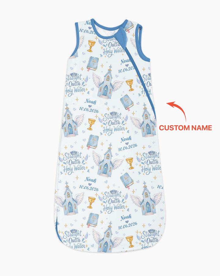 Custom Name Baptism Christening Straight Outta Holy Water Bamboo Sleep Bag