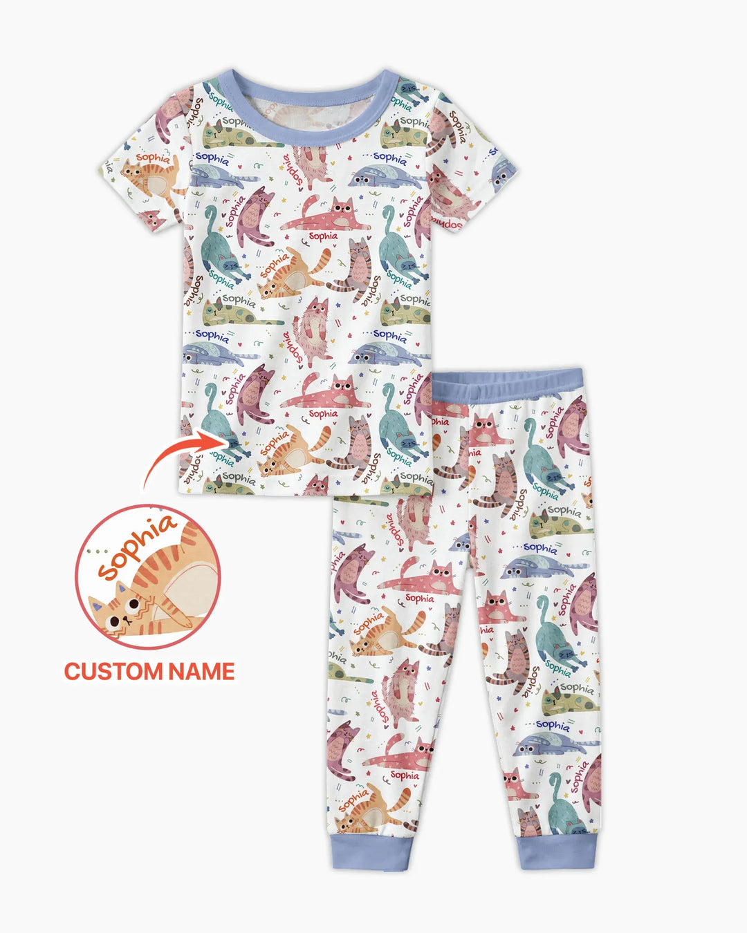 Conjunto de pijama de dos piezas de bambú de manga corta, plantilla personalizada