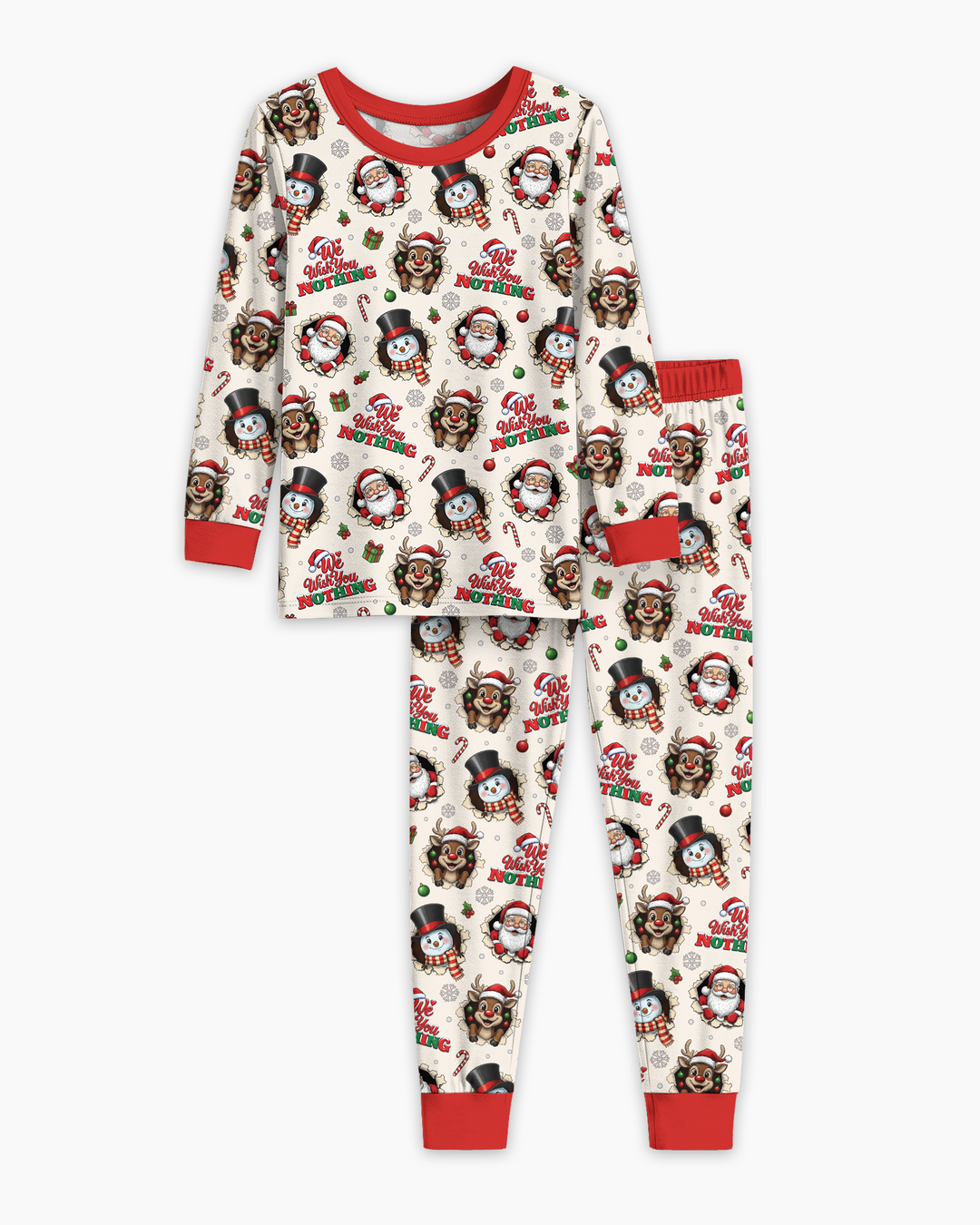 Funny Butt Christmas Squad Bamboo Two Piece Long Sleeve Pajama Set