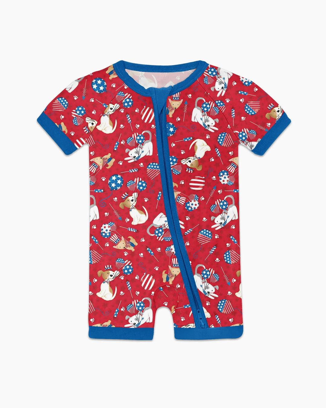 Red, White & Woof Family Matching Bamboo Shorty Zippy