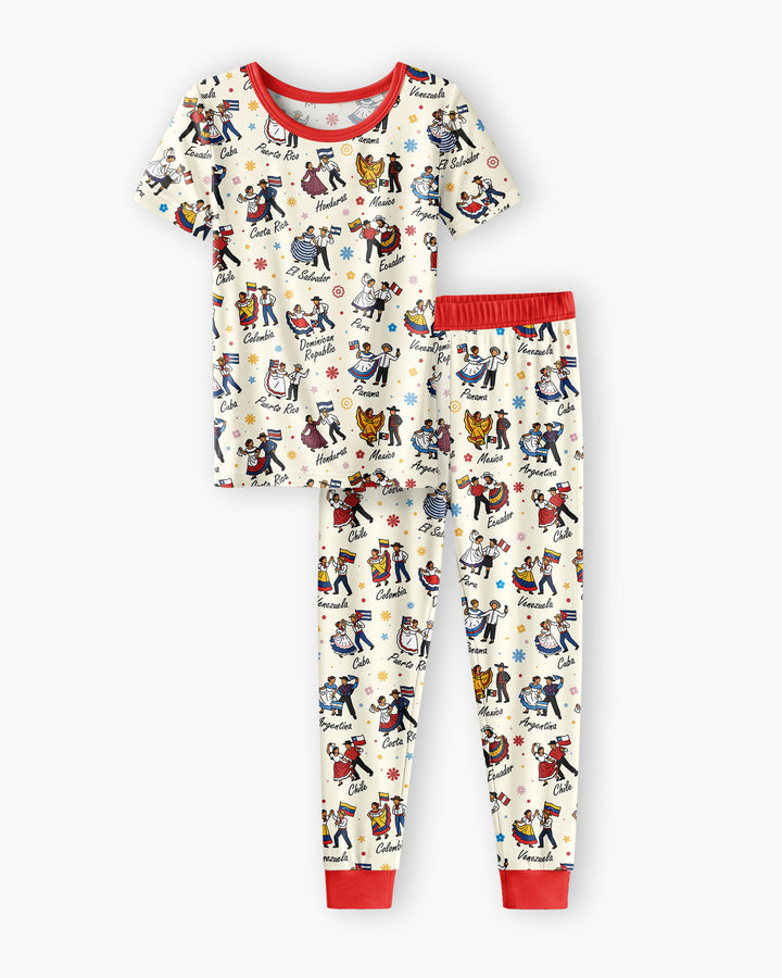 Pijama de dos piezas de bambú de manga corta "All About That Base"