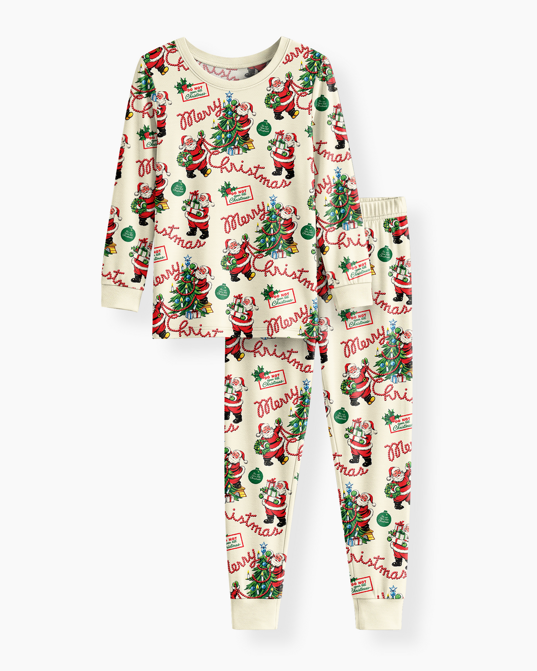 Funny Christmas Santa Bamboo Two Piece Long Sleeve Pajama Set