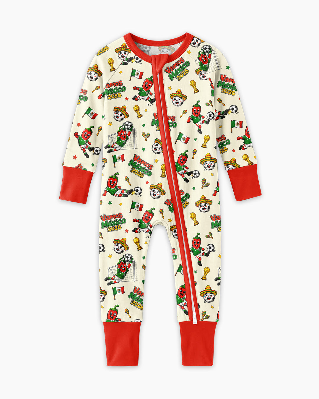 Cartoon World Soccer Vamos Mexico Family Matching Bamboo Convertible Zippy