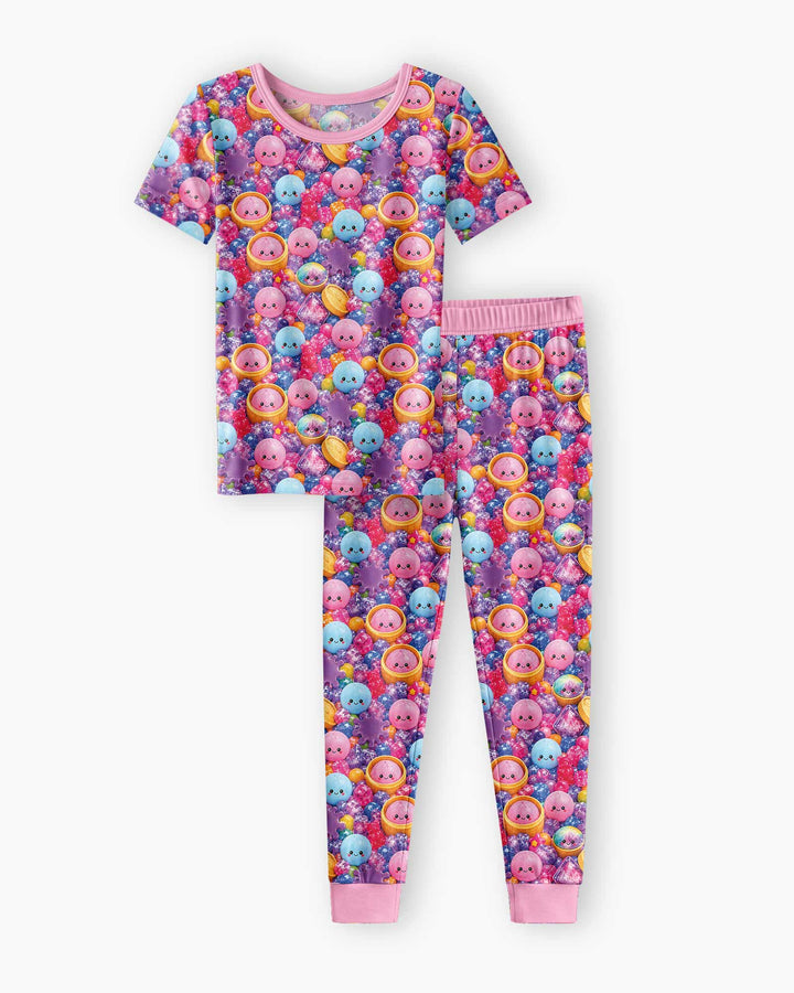 Conjunto de pijama de dos piezas de manga corta de bambú