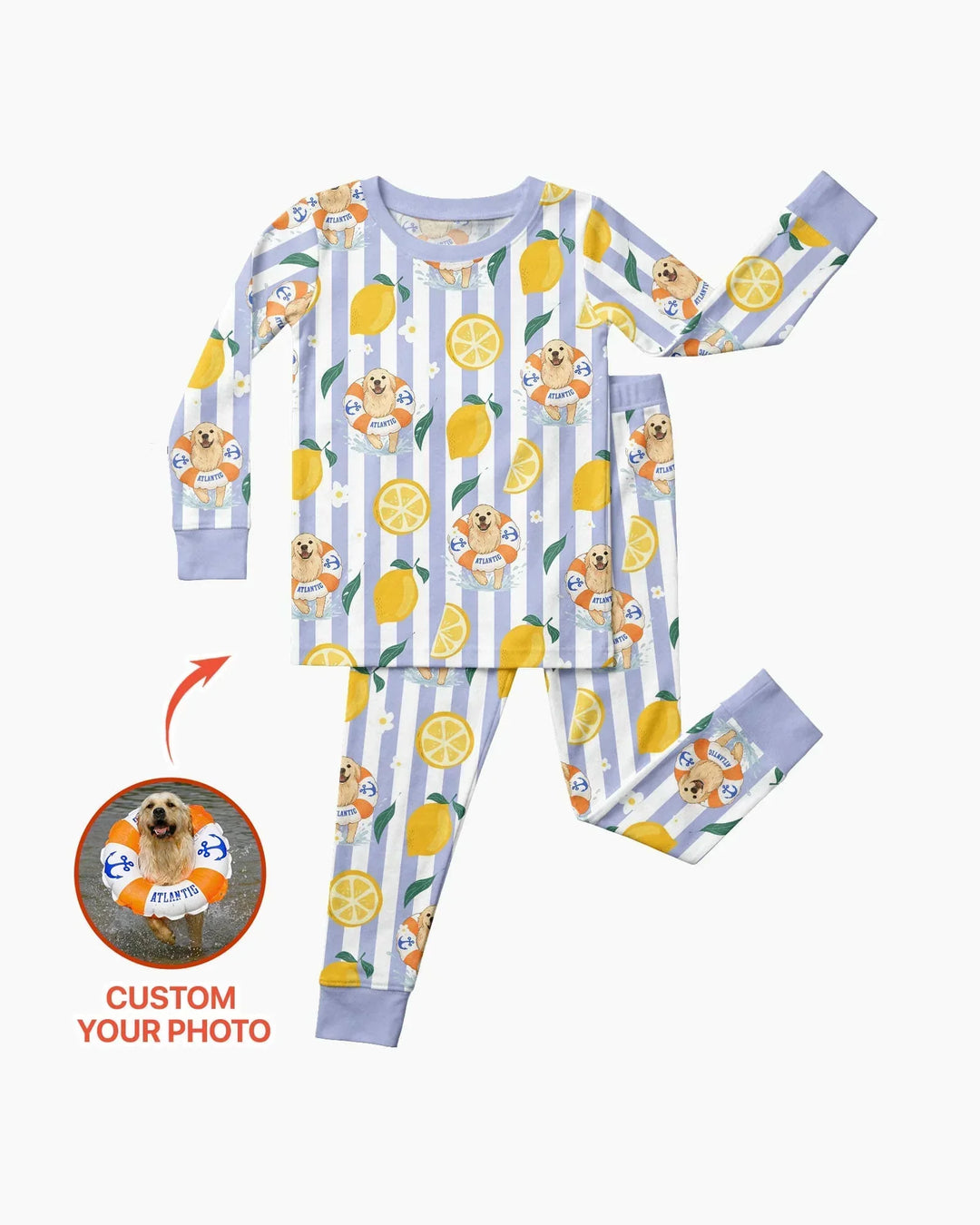 Zweiteiliges Langarm-Pyjama-Set mit Sommerfrüchten