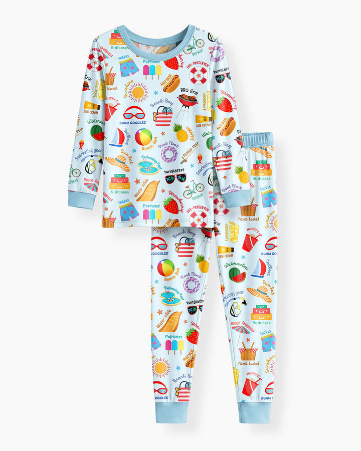 Love Summer Bamboo Two Piece Long Sleeve Pajama Set