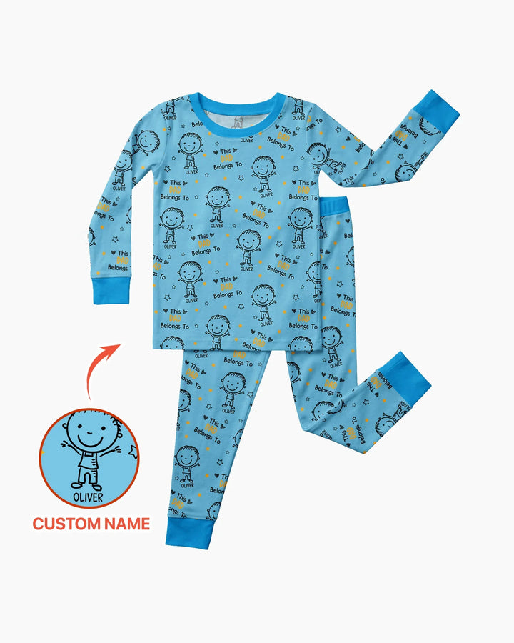 Zweiteiliges Langarm-Pyjama-Set mit Sommerfrüchten