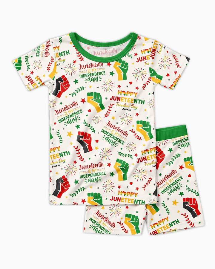 Conjunto de Pijama de Dos Piezas de Bambú con Mangas Cortas y Pantalones Cortos