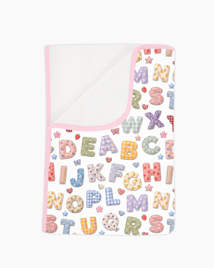 Fabric Alphabet Letters Bamboo Blanket