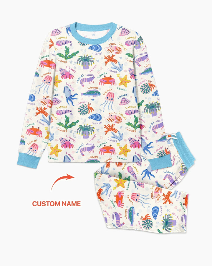 Tide Pool Pals Custom Name Bamboo Men's Pajama Set