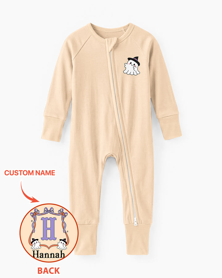 Personalized Halloween Baby Girl's Little Boo Bamboo Convertible Zippy