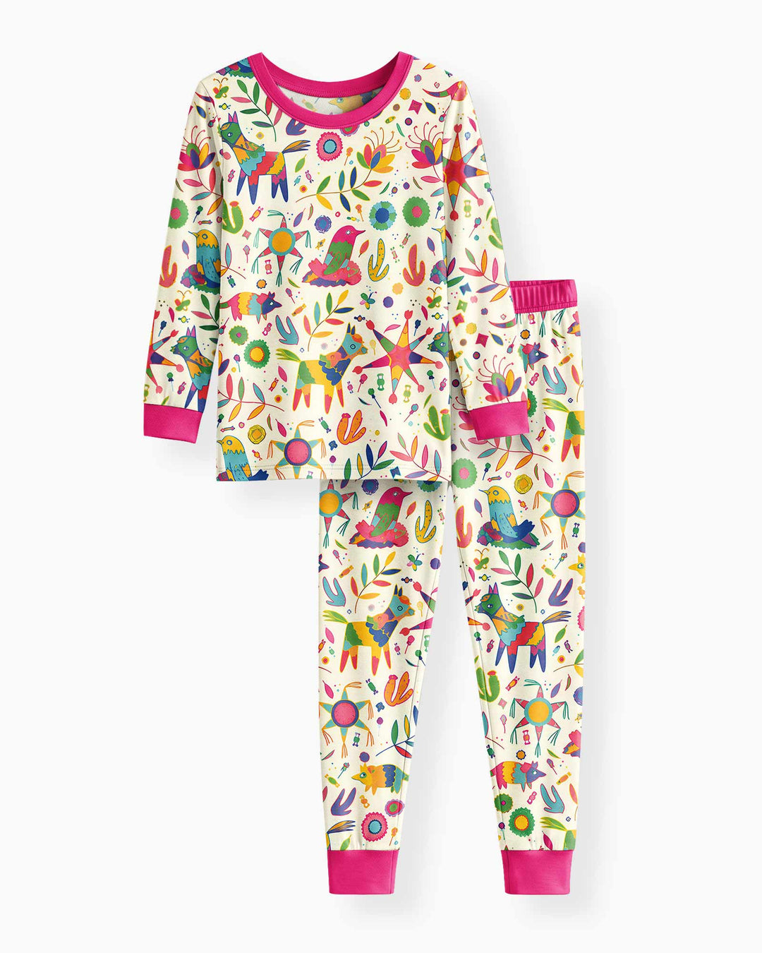 Zweiteiliges Langarm-Pyjama-Set mit Sommerfrüchten