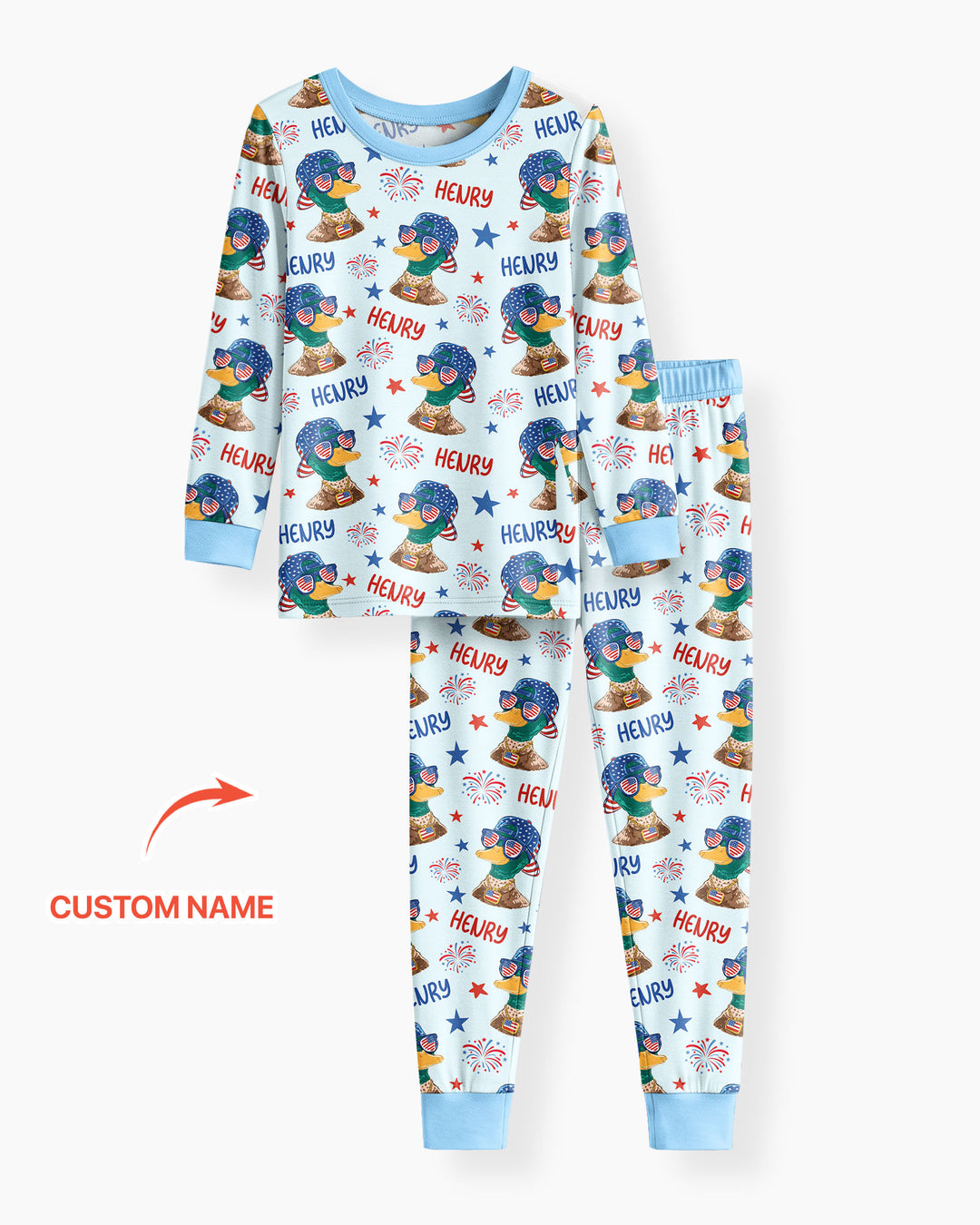 Zweiteiliges Langarm-Pyjama-Set mit Sommerfrüchten