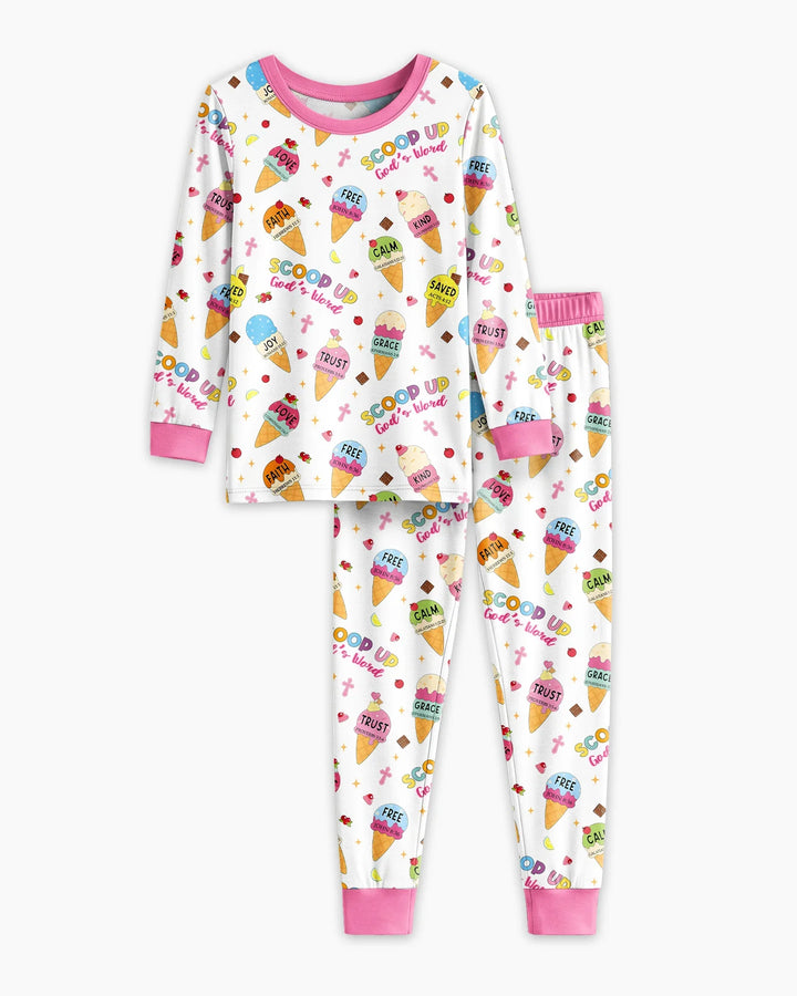 Conjunto de pijama de dos piezas de bambú de manga larga a juego Mini Mystic Family