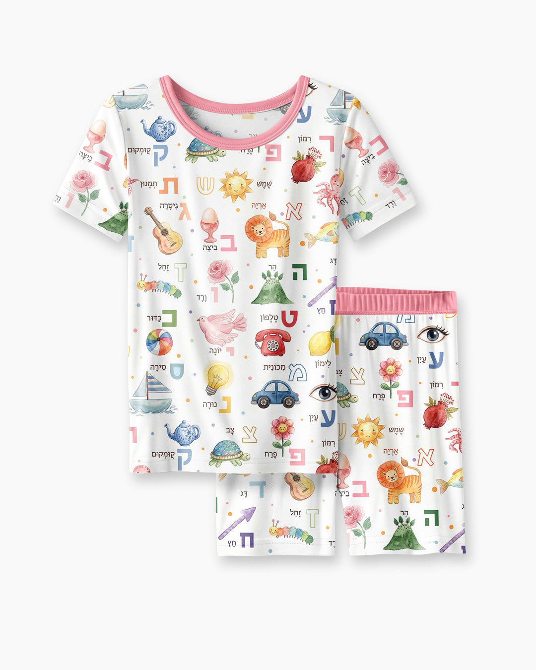 Template Zweiteiliges Pyjama-Set mit kurzen Ärmeln und Shorts