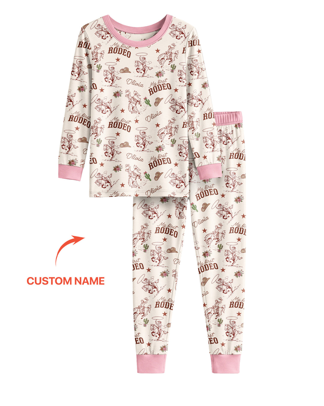 Conjunto de pijama de dos piezas de bambú con mangas largas, plantilla PERSONALIZADA