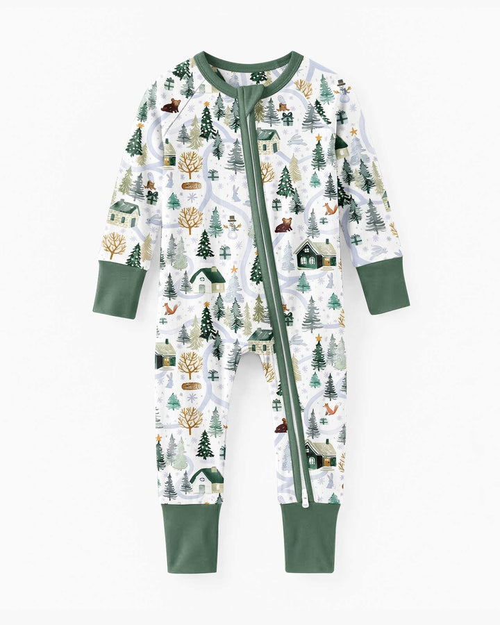 Winter Woodland Village Bamboo Convertible Zippy