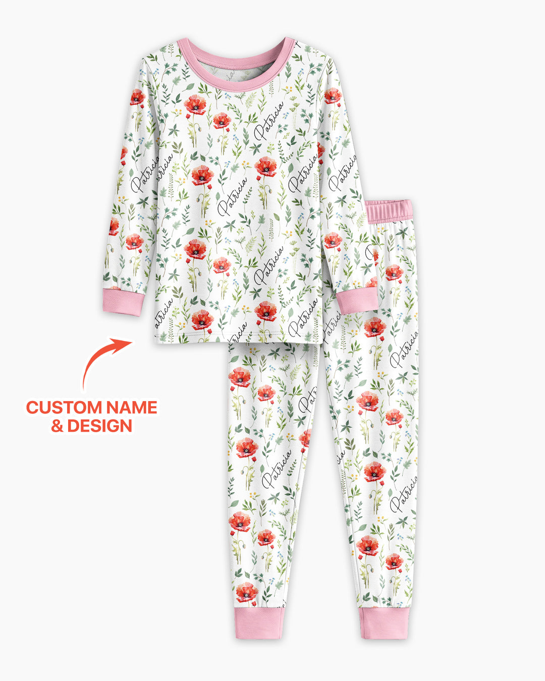 Birth Month Flower Bamboo Two Piece Long Sleeve Pajama Set