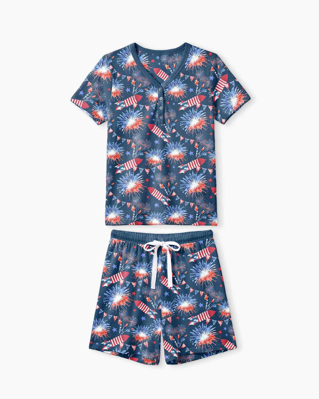Firework Bamboo Women Short Sleeve Short Pajama Set