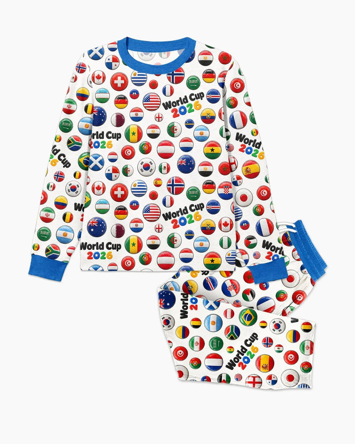Soccer Cup All Country Balls Bamboo Men's Pajama Set