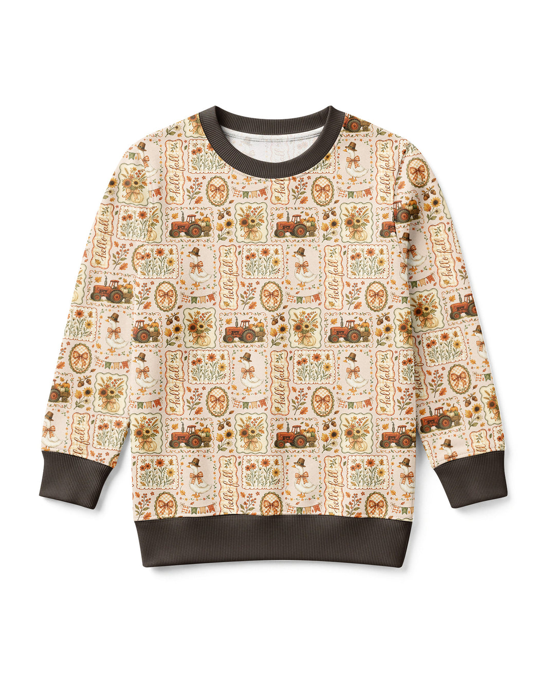 Farmhouse Fall Goose Family Matching Bamboo Crewneck Sweatshirt