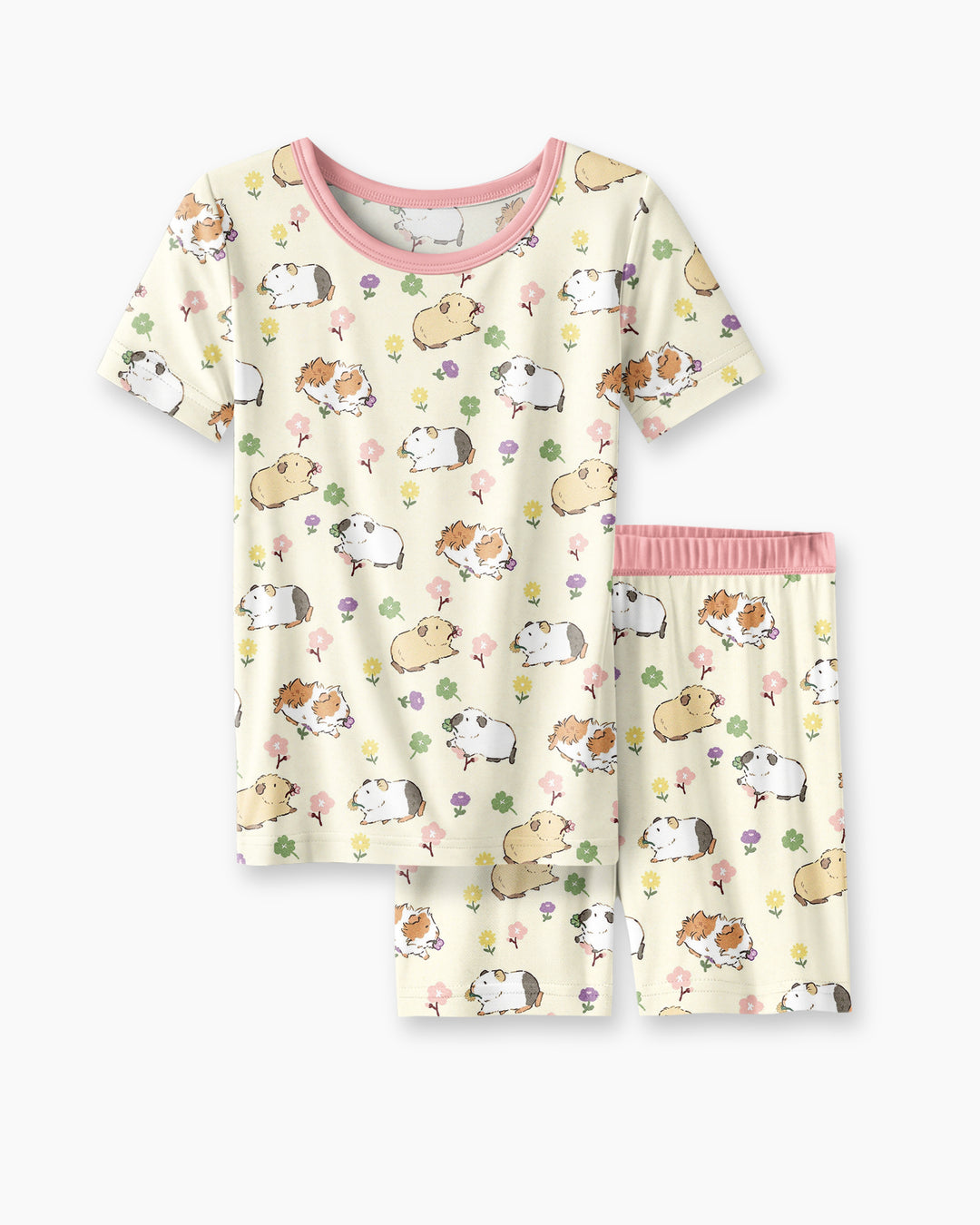Guinea Pig Garden Bamboo Two Piece Short Sleeve Shorts Pajama Set