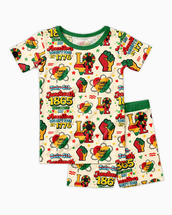 Template Zweiteiliges Pyjama-Set mit kurzen Ärmeln und Shorts