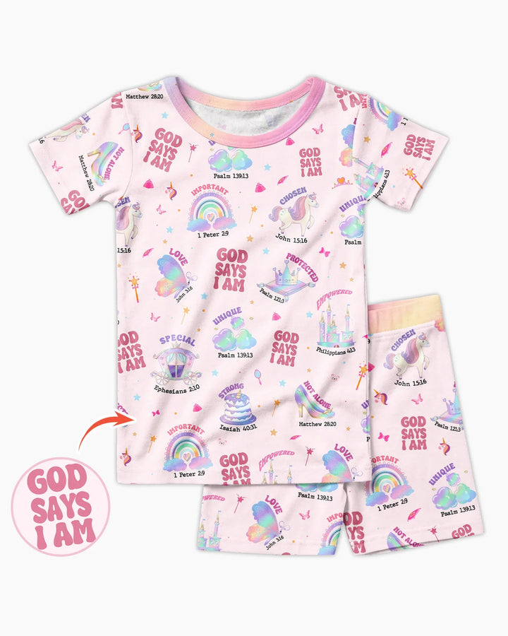 Zweiteiliges Pyjama-Set mit kurzen Ärmeln und Shorts im Sommer-Design