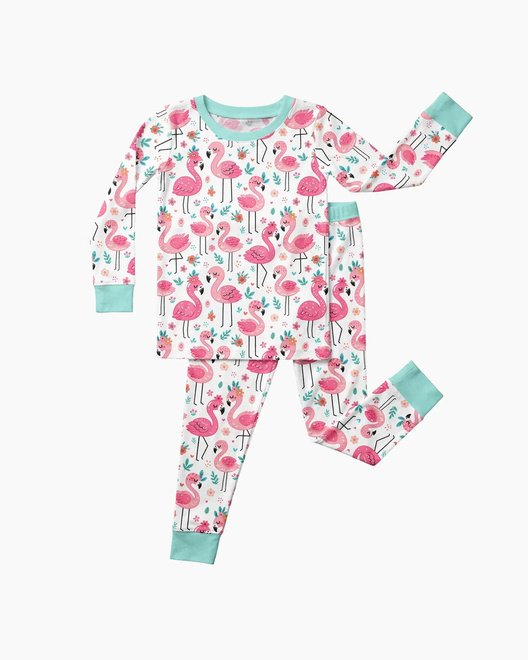 Hello Flamigo Bamboo Two Piece Long Sleeve Pajama Set