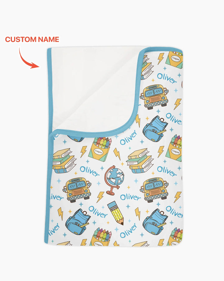 Custom Name Back To School Bamboo Blanket