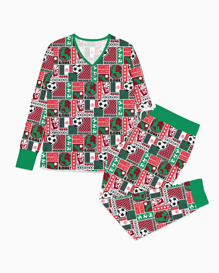 Plantilla de conjunto de pijama de mujer de bambú