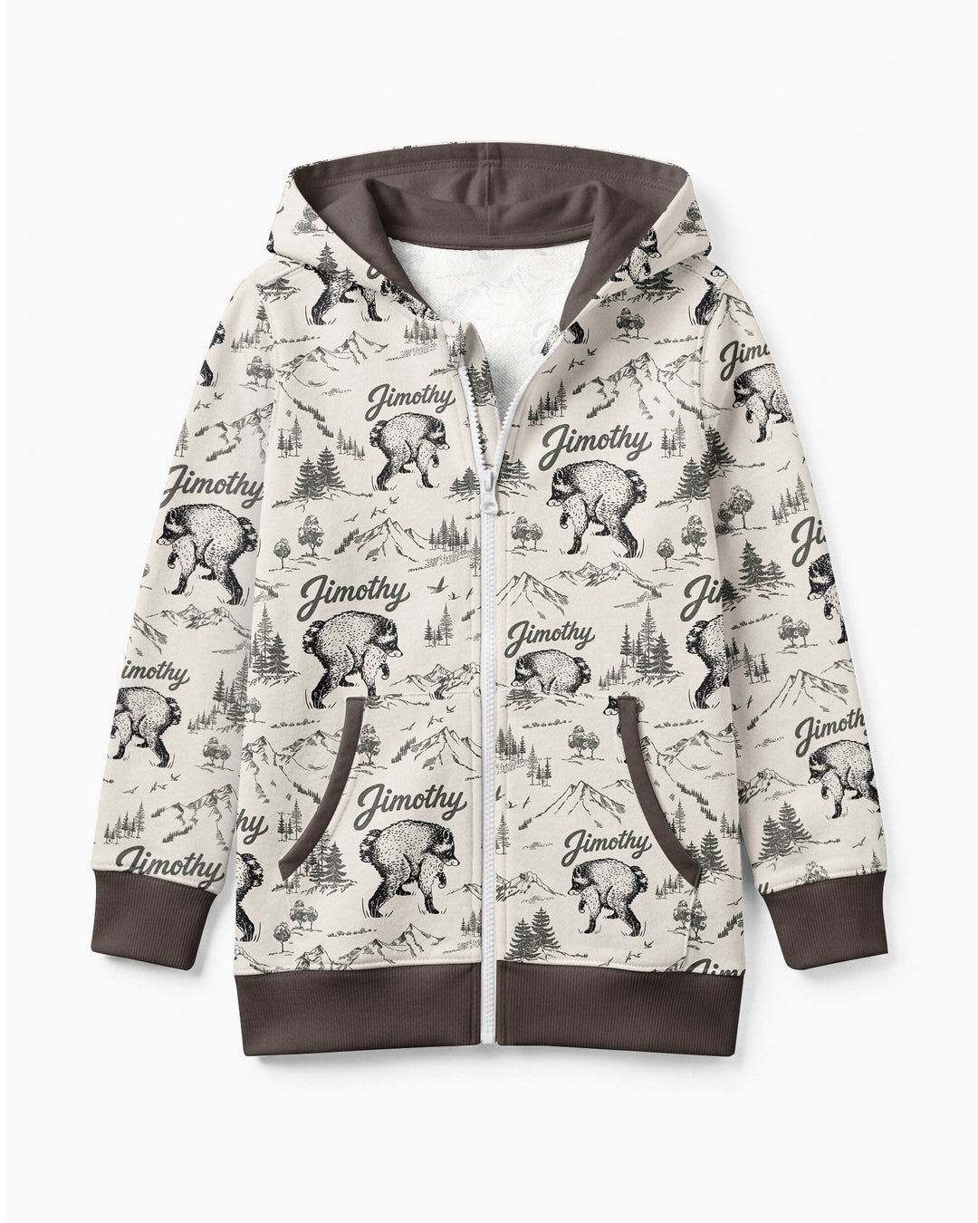 Vintage Jimothy Racoon Family Matching Bamboo Zip Hoodie
