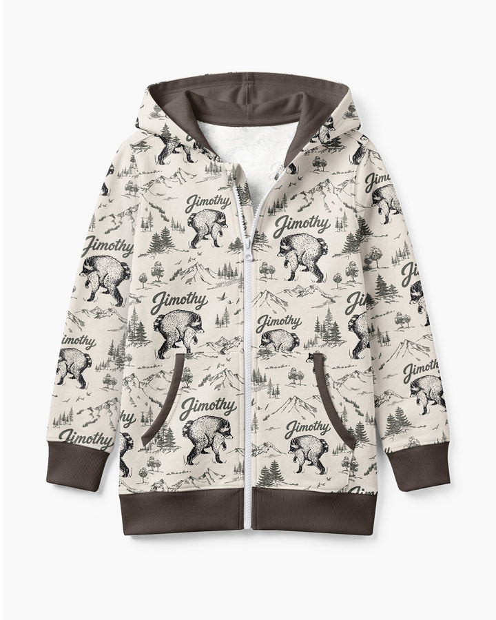 Vintage Jimothy Racoon Family Matching Bamboo Zip Hoodie