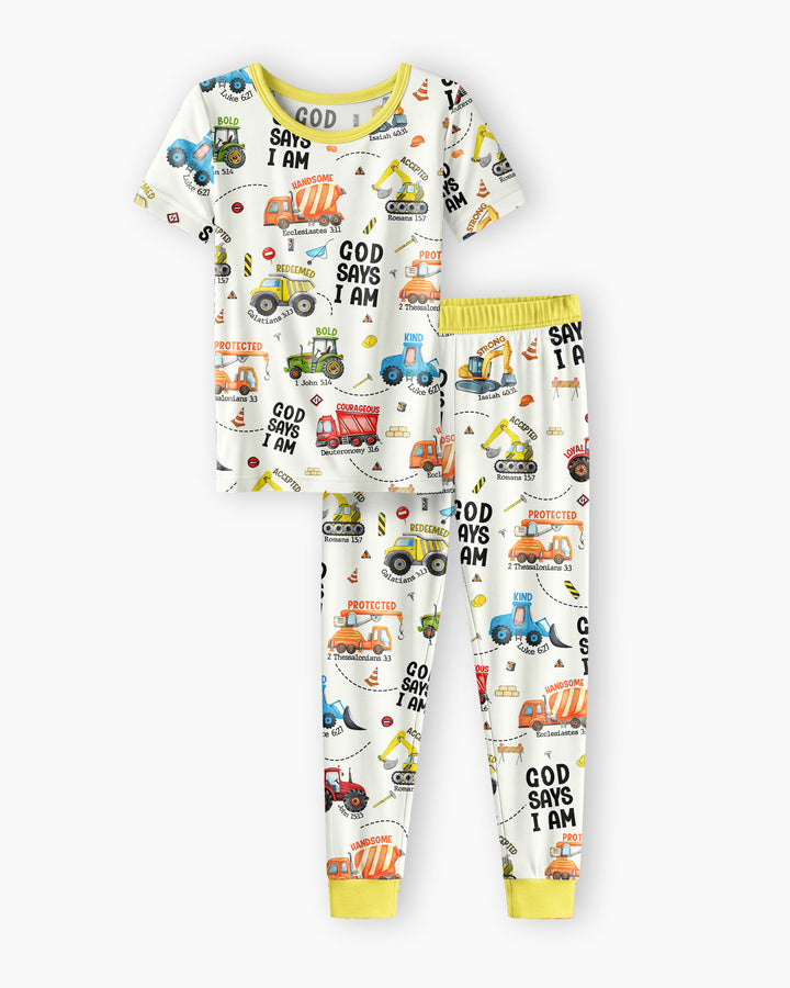 God Says I Am Bamboo Two Piece Short Sleeve Pajama Set