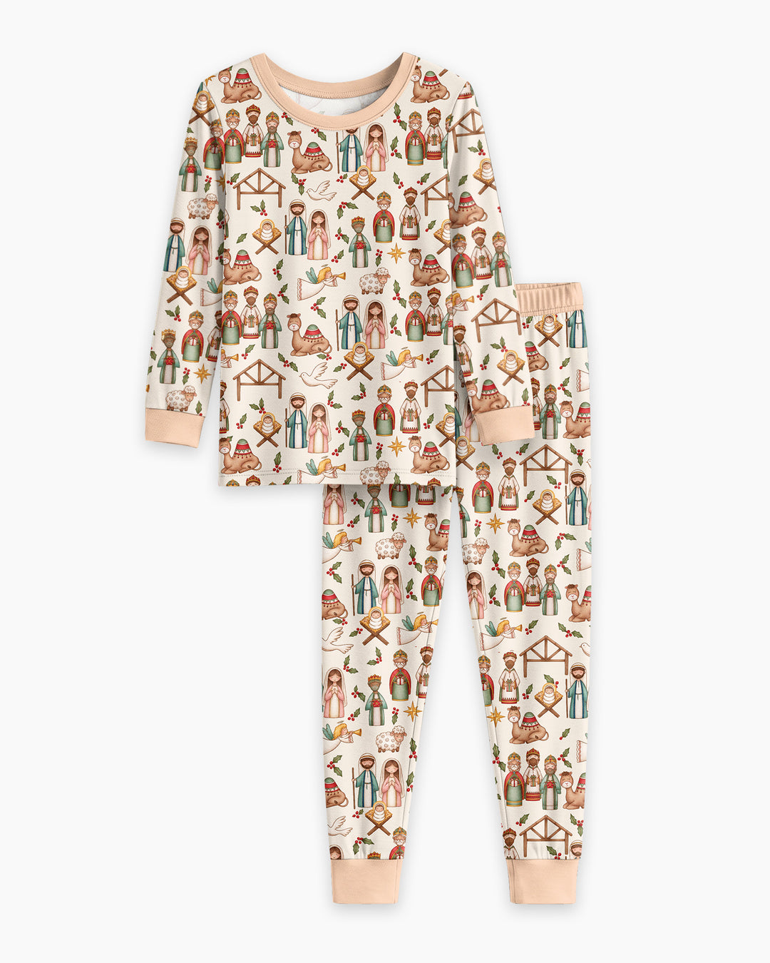 Holy Night Nativity Bamboo Two Piece Long Sleeve Pajama Set