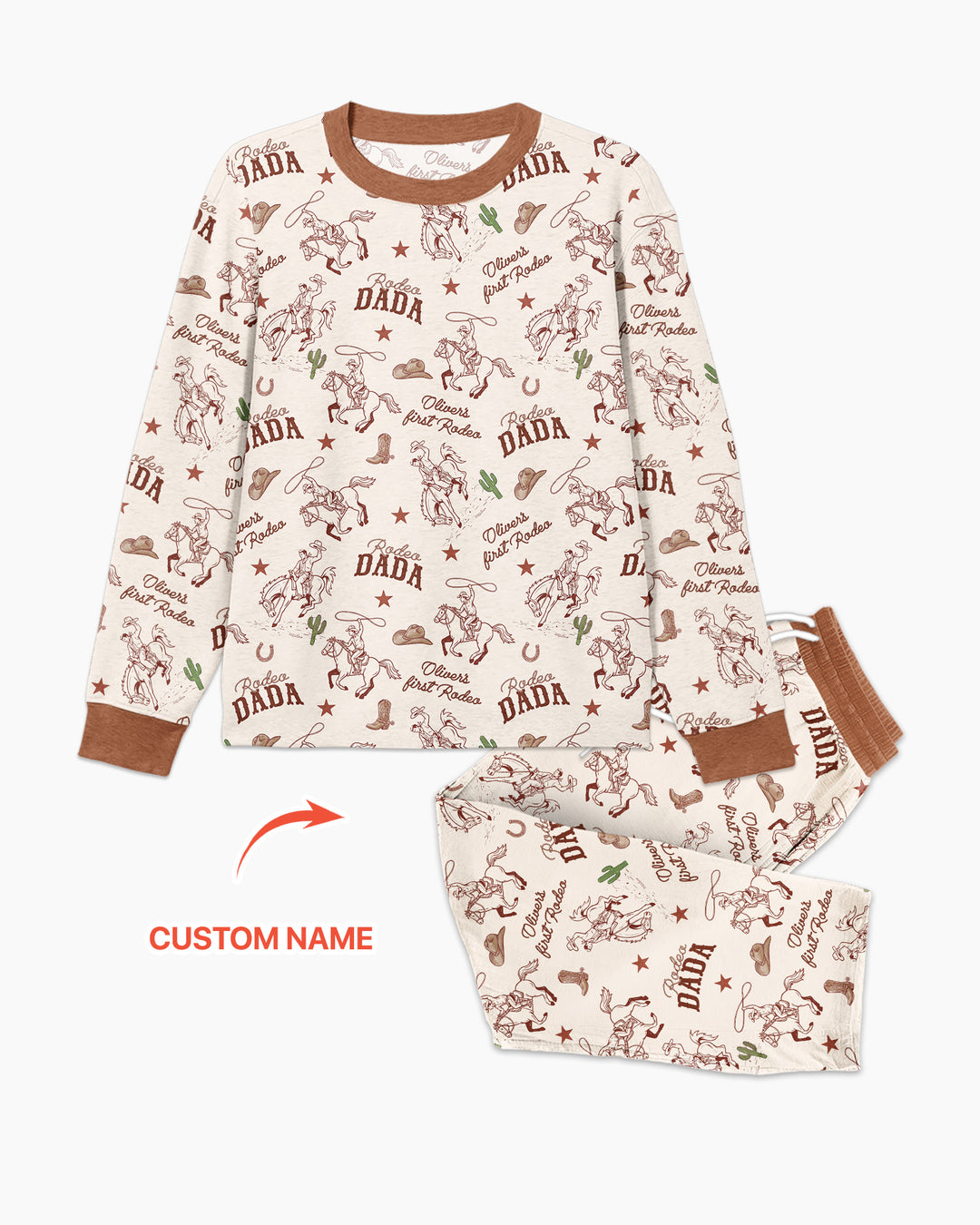 Custom Name First Rodeo Family Matching Bamboo Men's Pajama Set