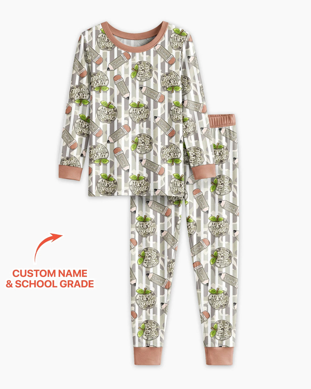 Zweiteiliges Langarm-Pyjama-Set mit Sommerfrüchten