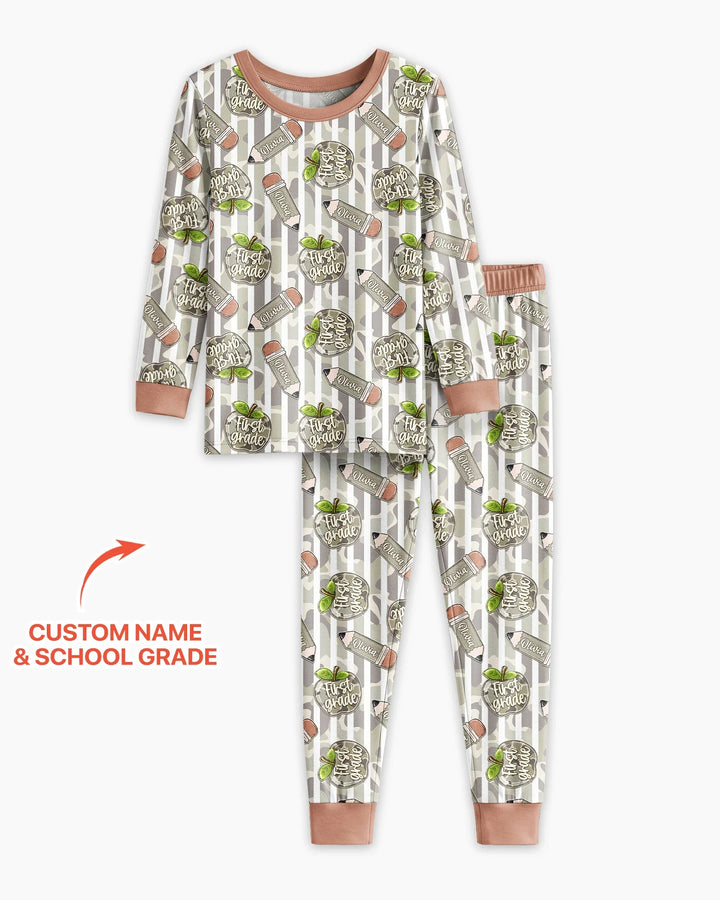 Zweiteiliges Langarm-Pyjama-Set mit Sommerfrüchten