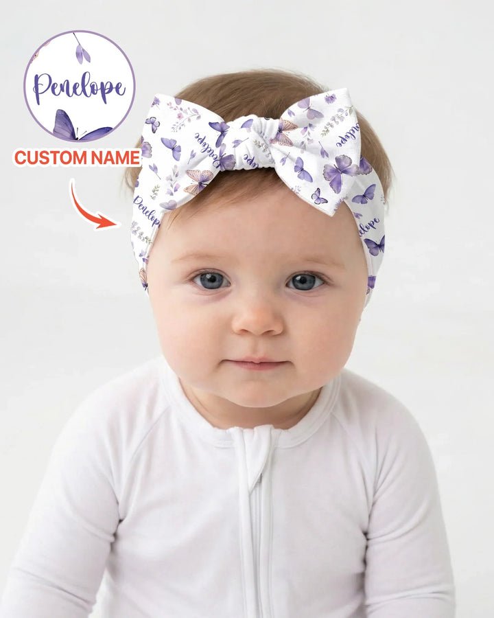 Custom Name Lilac Bloom Headband