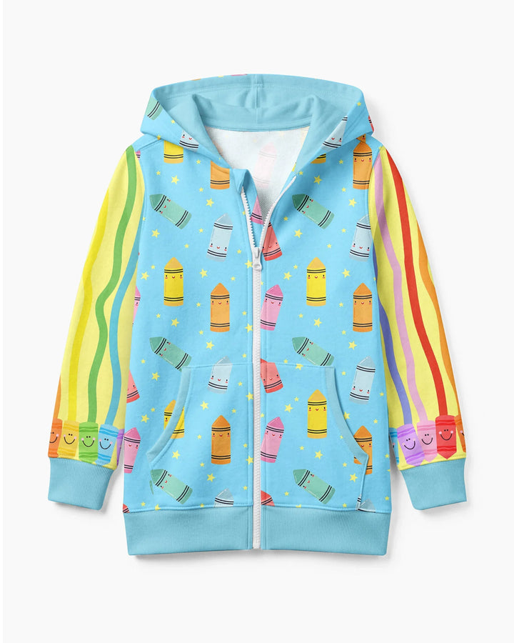 Kapuzenpullover aus Bambus mit hebräischem Alphabet und Reißverschluss