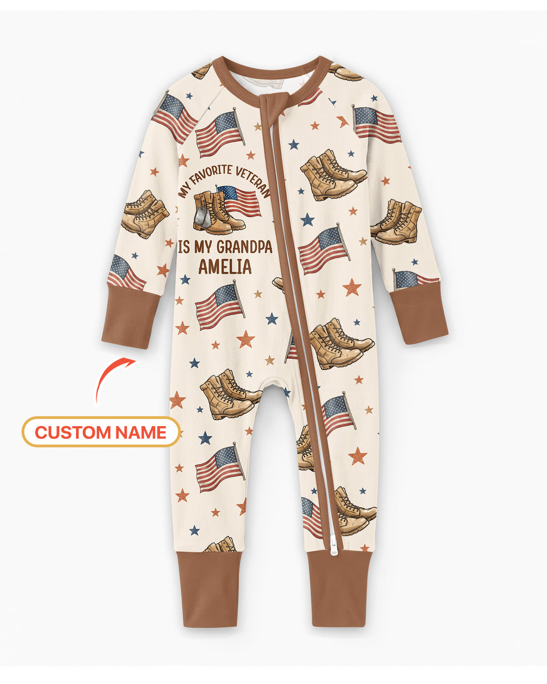 My Favorite Veteran Is My Grandpa Bamboo Convertible Zippy