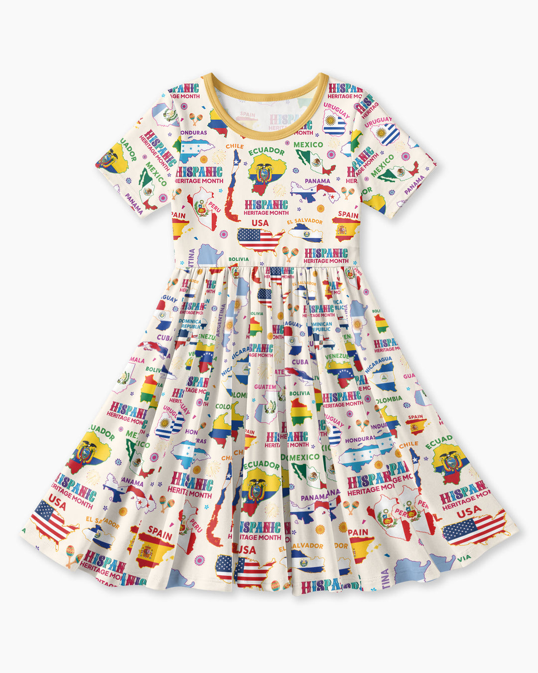Hispanic Heritage Month Country Flags Bamboo Twirl Dress