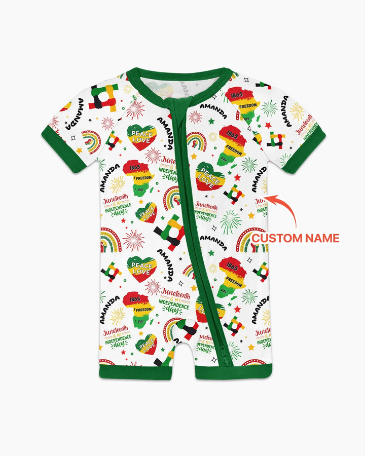 Custom Name Juneteenth Is My Independence Day Bamboo Shorty Zippy