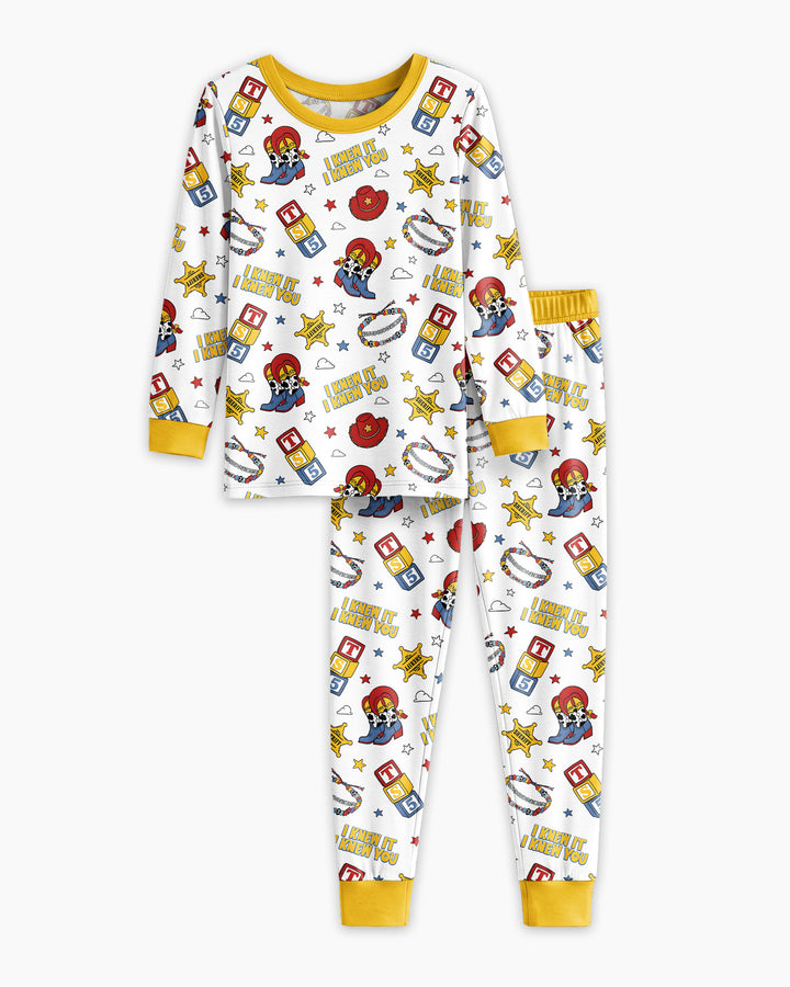 Zweiteiliges Langarm-Pyjama-Set mit Sommerfrüchten