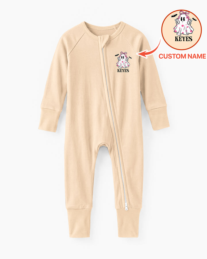 Personalized My First Halloween Pink Coquette Ghost Girl Bamboo Convertible Zippy